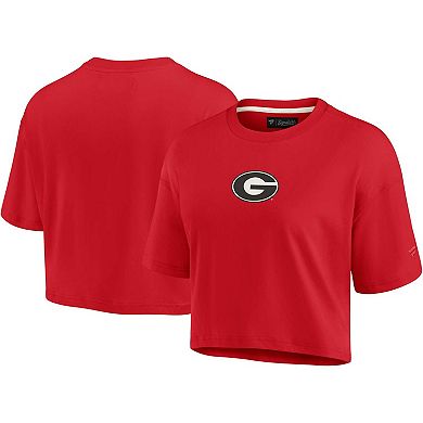 Women's Fanatics Signature Red Georgia Bulldogs Super Soft Boxy Cropped T-Shirt
