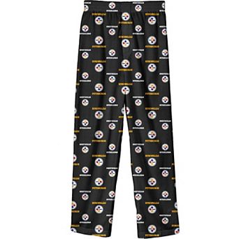 Youth Black Pittsburgh Steelers Team-Colored Printed Pajama Pants