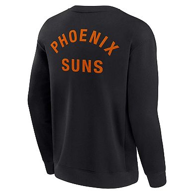 Unisex Fanatics Signature Black Phoenix Suns Super Soft Fleece Oversize Arch Crew Pullover Sweatshirt