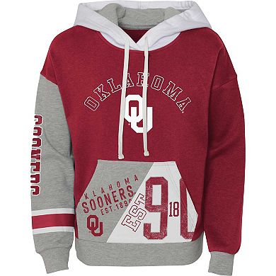 Girls Youth Crimson Oklahoma Sooners True Fan Soft Fleece Pullover Hoodie