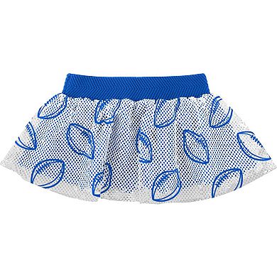 Newborn Heather Gray/Royal Los Angeles Rams All Dolled Up Three-Piece Bodysuit, Skirt & Booties Set