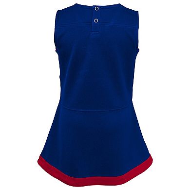 Girls Toddler Royal New York Giants Cheer Captain Dress with Bloomers