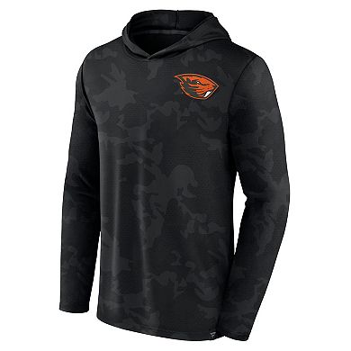 Men's Fanatics Branded Black Oregon State Beavers Camo Hoodie Long Sleeve T-Shirt