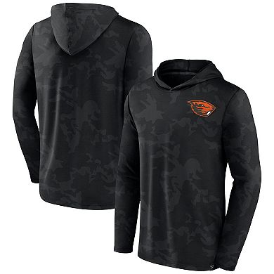 Men's Fanatics Branded Black Oregon State Beavers Camo Hoodie Long Sleeve T-Shirt