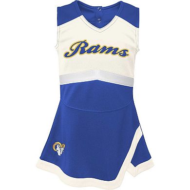 Girls Infant Royal Los Angeles Rams Cheer Captain Jumper Dress