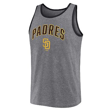 Men's Profile Heather Charcoal San Diego Padres Big & Tall Arch Over Logo Tank Top