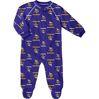 Infant Purple Minnesota Vikings Allover Print Raglan Full-Zip Jumper