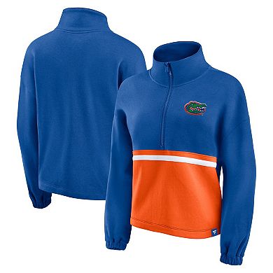 Women's Fanatics Branded Royal Florida Gators Fleece Half-Zip Jacket