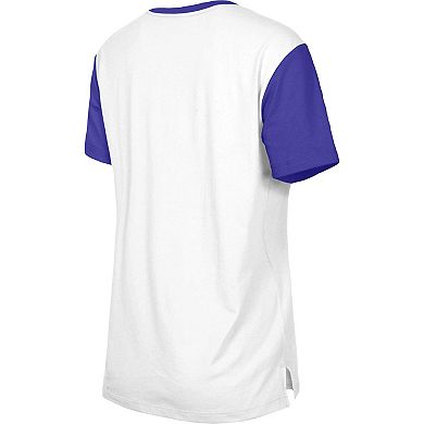 Women's New Era White/Purple Minnesota Vikings Third Down Colorblock T-Shirt