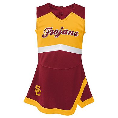 Girls Toddler Cardinal/Gold USC Trojans Two-Piece Cheer Captain Jumper Dress & Bloomers Set