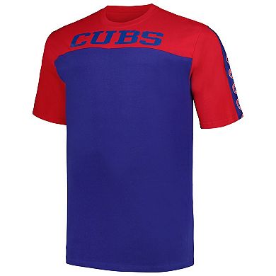 Men's Profile Red/Royal Chicago Cubs Big & Tall Yoke Knit T-Shirt