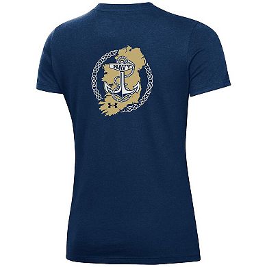 Women's Under Armour  Navy Navy Midshipmen 2023 Aer Lingus College Football Classic Performance Cotton T-Shirt