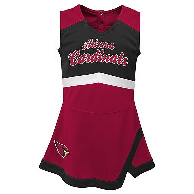 Girls Toddler Cardinal Arizona Cardinals Cheer Captain Dress with Bloomers