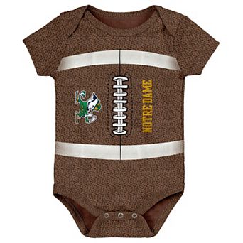 Newborn & Infant Brown Notre Dame Fighting Irish Catch Me Football Bodysuit