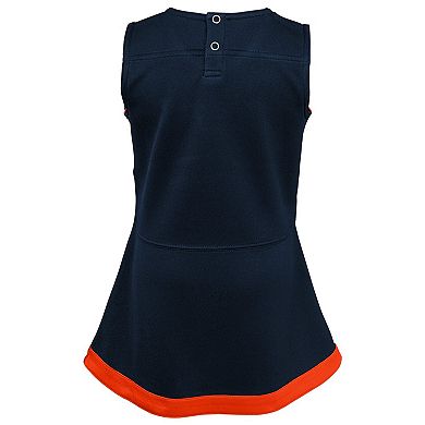 Girls Toddler Navy Chicago Bears Cheer Captain Dress with Bloomers