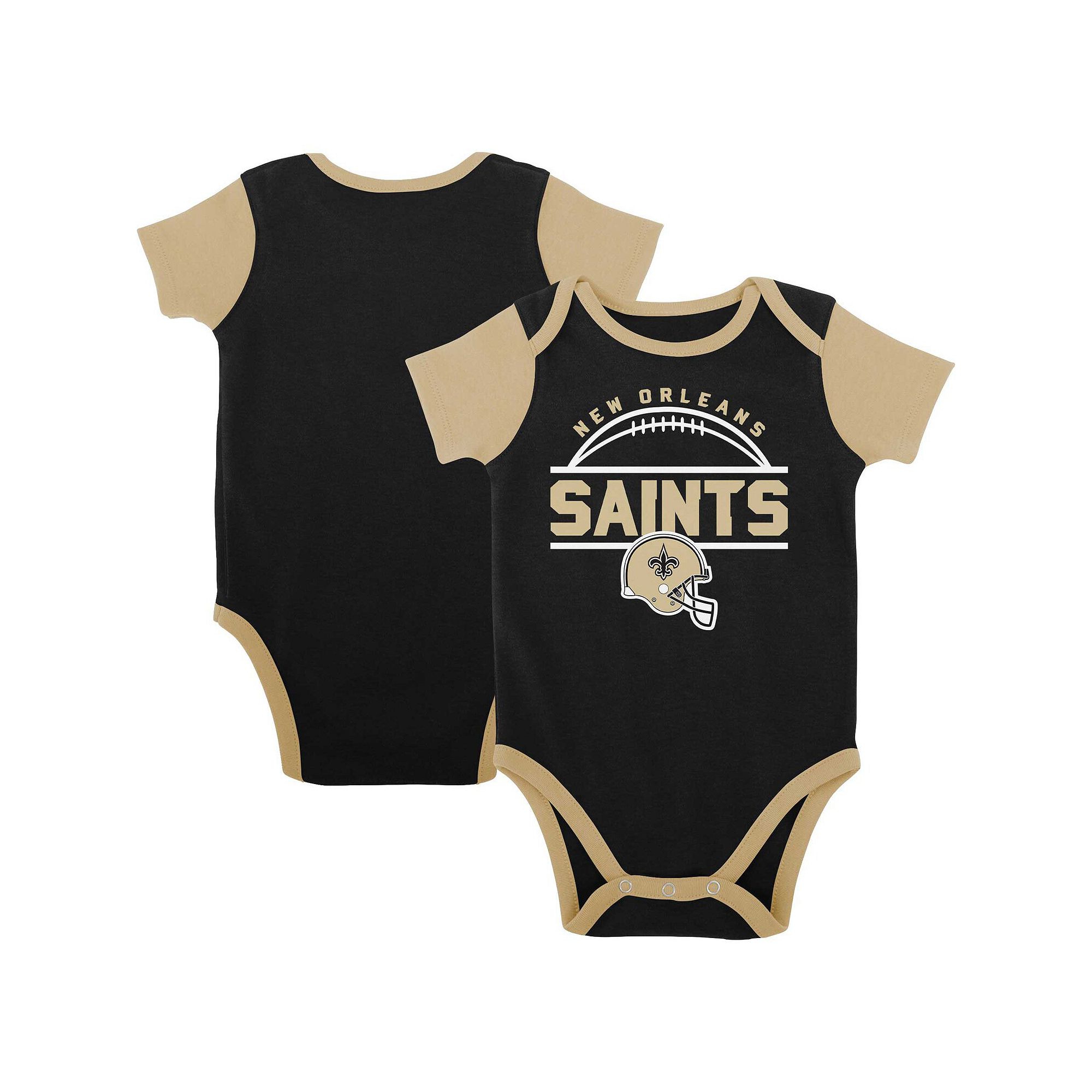 Newborn & Infant Black/Gold New Orleans Saints Home Field Advantage Three-P