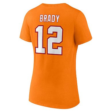 Women's Fanatics Branded Tom Brady Orange Tampa Bay Buccaneers Throwback Player Icon Name & Number T-Shirt