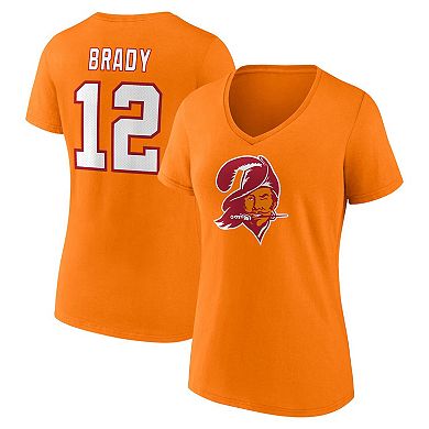 Women's Fanatics Branded Tom Brady Orange Tampa Bay Buccaneers Throwback Player Icon Name & Number T-Shirt