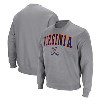 Men's Colosseum Heather Gray Virginia Cavaliers Arch & Logo Pullover Sweatshirt