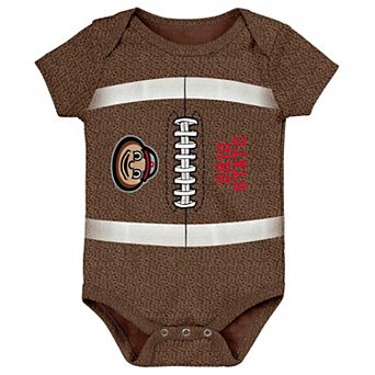 Newborn & Infant Brown Ohio State Buckeyes Catch Me Football Bodysuit