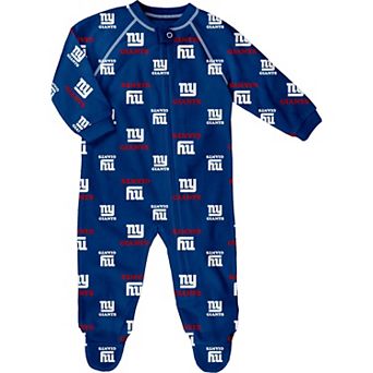 Newborn Royal New York Giants Allover Print Raglan Full-Zip Jumper