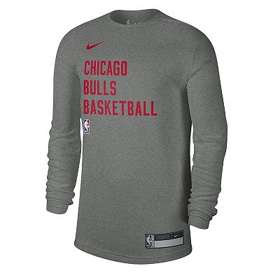 Unisex Nike Heather Gray Chicago Bulls 2023/24 Legend On-Court Practice Long Sleeve T-Shirt