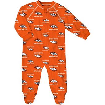 Infant Orange Denver Broncos Allover Print Raglan Full-Zip Jumper