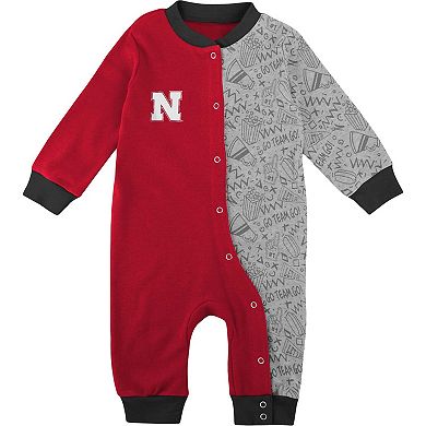Infant Scarlet Nebraska Huskers Playbook Two-Tone Sleeper
