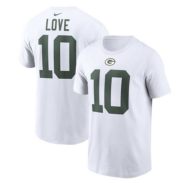 Men's Nike Jordan Love White Green Bay Packers Player Name & Number T-Shirt