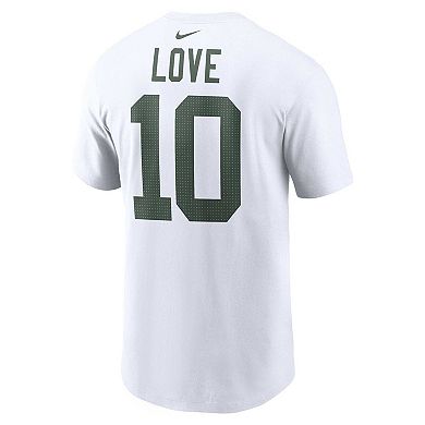 Men's Nike Jordan Love  White Green Bay Packers  Player Name & Number T-Shirt
