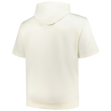 Men's Profile Oatmeal New York Mets Big & Tall Contrast Short Sleeve Pullover Hoodie