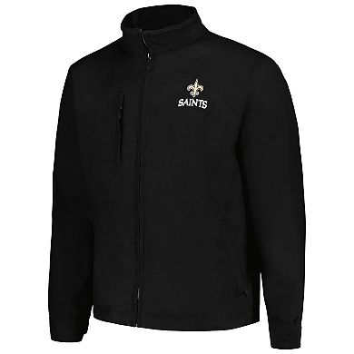 Men's Dunbrooke Black New Orleans Saints Journey Workwear Tri-Blend Full-Zip Jacket