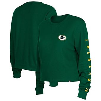 Women's New Era Green Green Bay Packers Thermal Crop Long Sleeve T-Shirt