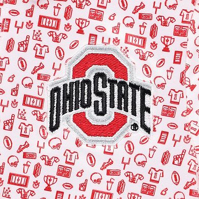 Infant Garb White Ohio State Buckeyes Crew All-Over Print Polo Bodysuit