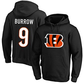 Men's Joe Burrow Black Cincinnati Bengals Big & Tall Fleece Name & Number Pullover Hoodie
