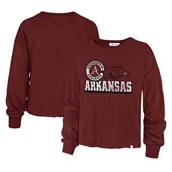 Women's '47 Cardinal Arkansas Razorbacks Bottom Line Parkway Long Sleeve T-Shirt