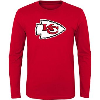 Youth Red Kansas City Chiefs Primary Logo Long Sleeve T-Shirt