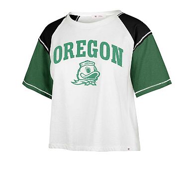 Women's '47 White Oregon Ducks Serenity Gia Cropped T-Shirt