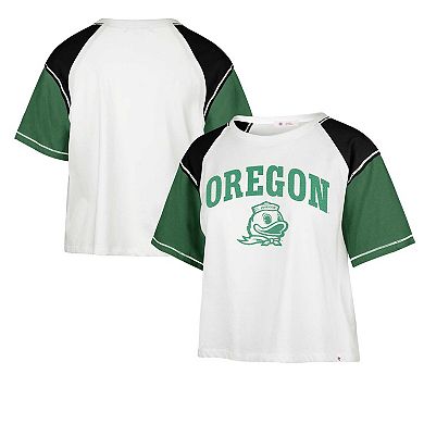Women's '47 White Oregon Ducks Serenity Gia Cropped T-Shirt