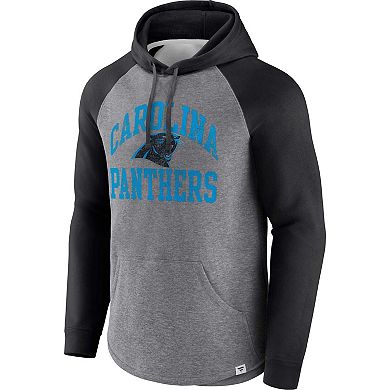 Men's Fanatics Branded Heather Gray Carolina Panthers Favorite Arch Raglan Pullover Hoodie