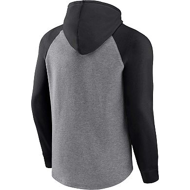 Men's Fanatics Branded Heather Gray Carolina Panthers Favorite Arch Raglan Pullover Hoodie