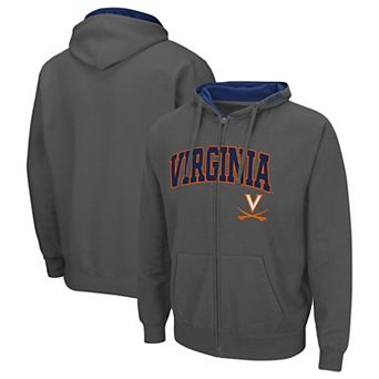 Men's Colosseum Charcoal Virginia Cavaliers Arch & Logo 3.0 Full-Zip Hoodie