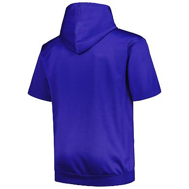 Men's Profile Royal Los Angeles Dodgers Big & Tall Contrast Short Sleeve Pullover Hoodie