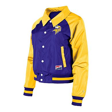 Women's New Era Purple Minnesota Vikings Coaches Raglan Full-Snap Jacket