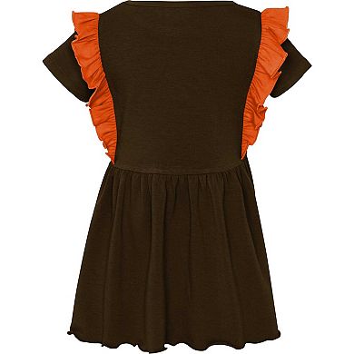 Girls Preschool Brown Cleveland Browns Too Cute Tri-Blend Dress