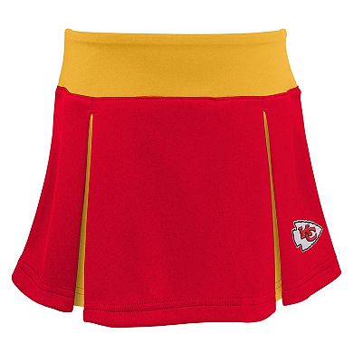 Girls Toddler Red Kansas City Chiefs Spirit Cheer Two-Piece Cheerleader Set with Bloomers