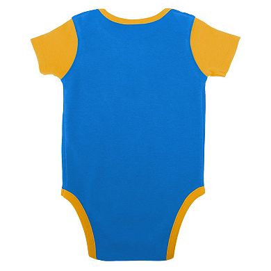 Newborn & Infant Powder Blue/Gold Los Angeles Chargers Home Field Advantage Three-Piece Bodysuit, Bib & Booties Set