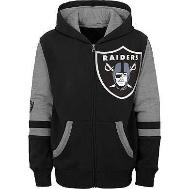 Preschool Black Las Vegas Raiders Stadium Color Block Full-Zip Hoodie