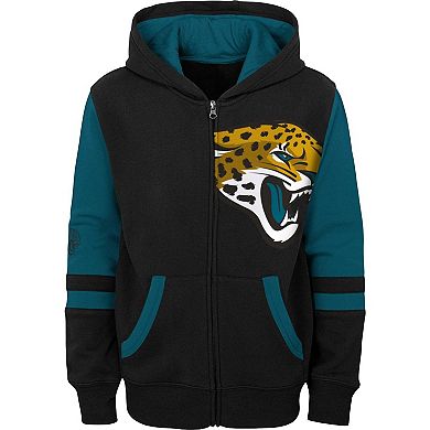 Youth Black Jacksonville Jaguars Colorblock Full-Zip Hoodie