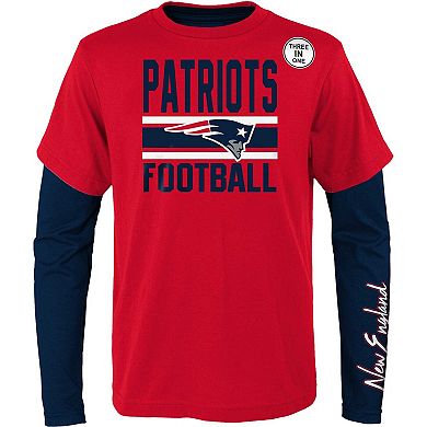 Youth Red/Navy New England Patriots Fan Fave T-Shirt Combo Set